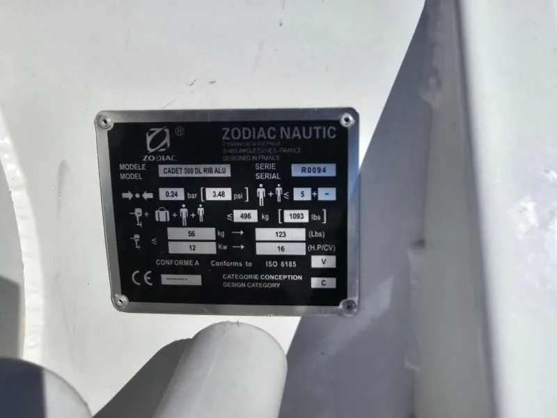 Zodiac cadet 300DL Rib Alu 2022